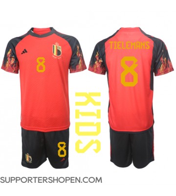 Belgien Youri Tielemans #8 Hemmatröja Barn VM 2022 Kortärmad (+ korta byxor)